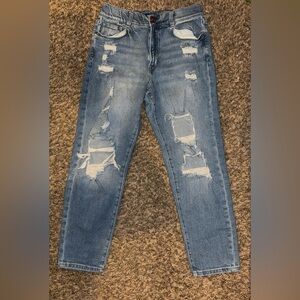 Arizona Jean Company Distressed Highest Rise Mom Jeans